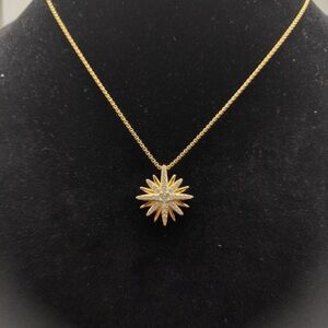 David Yurman Gold and Silver Sunburst Necklace